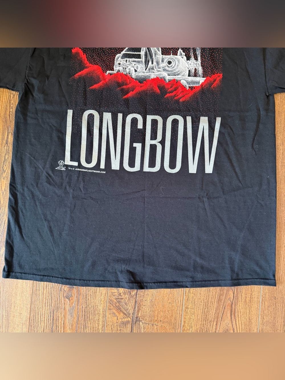 Vintage Military Mens Tshirt 64 Longbow Blackbird Helicopter Black Size 2XL - Picture 15 of 16